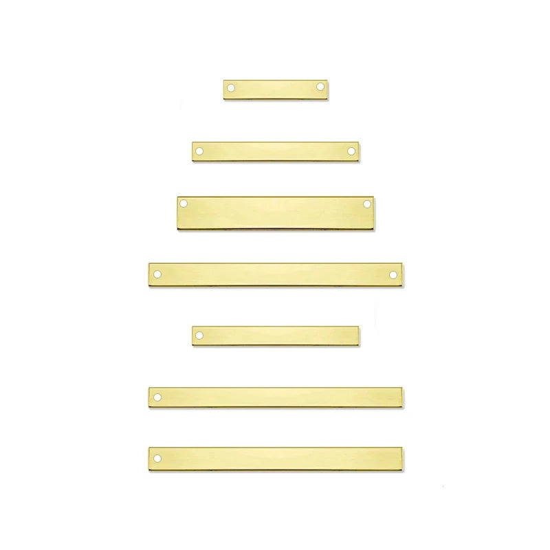 14K Gold Filled Jewelry Findings 0.5mm0.8mm Thickness Rectangular Charm Pendant With Single or Double Holes in Top or Middle