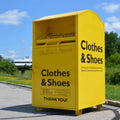 Custom Design Outdoor Galvanized Steel Used Clothing Donation Bin Charity Donation Drop Box Metal Clothing Recycling Bins
