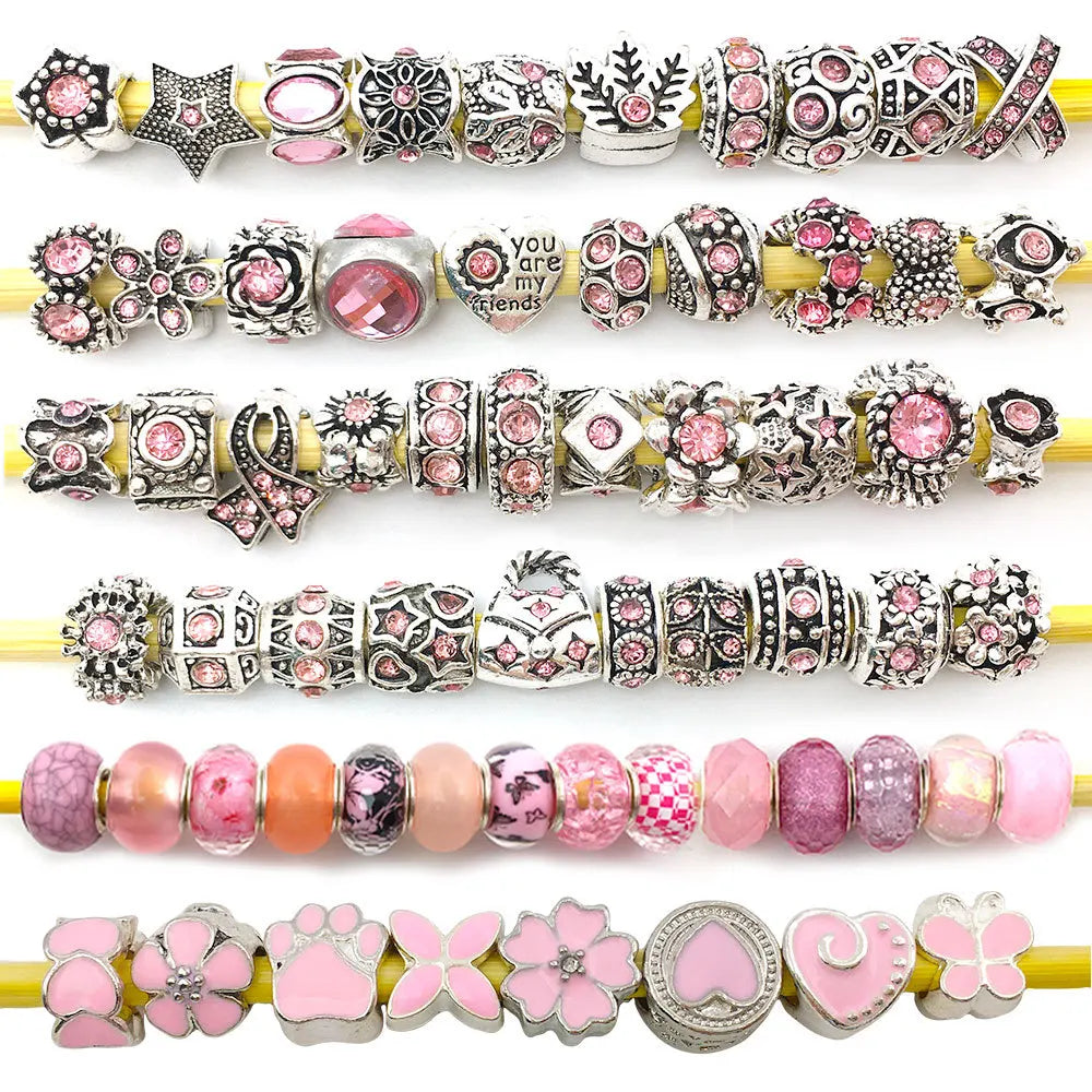 80pcs Mixed Color Resin European Beads Large Hole Loose Spacer Bead for Jewelry Making DIY Bracelet Necklace Findings