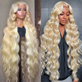 180 Density Virgin Human Hair Lace Frontal Wigs Raw Vietnamese Hair Body Wave Ombre Color Pre Plucked HD Lace Frontal Wig