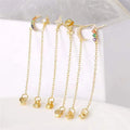 Gaby New Trendy S925 Silver Cartilage Earrings Gold Plated Ear Piercing Jewelry Bling Dangle Chain Wholesale Piercing Jewelry