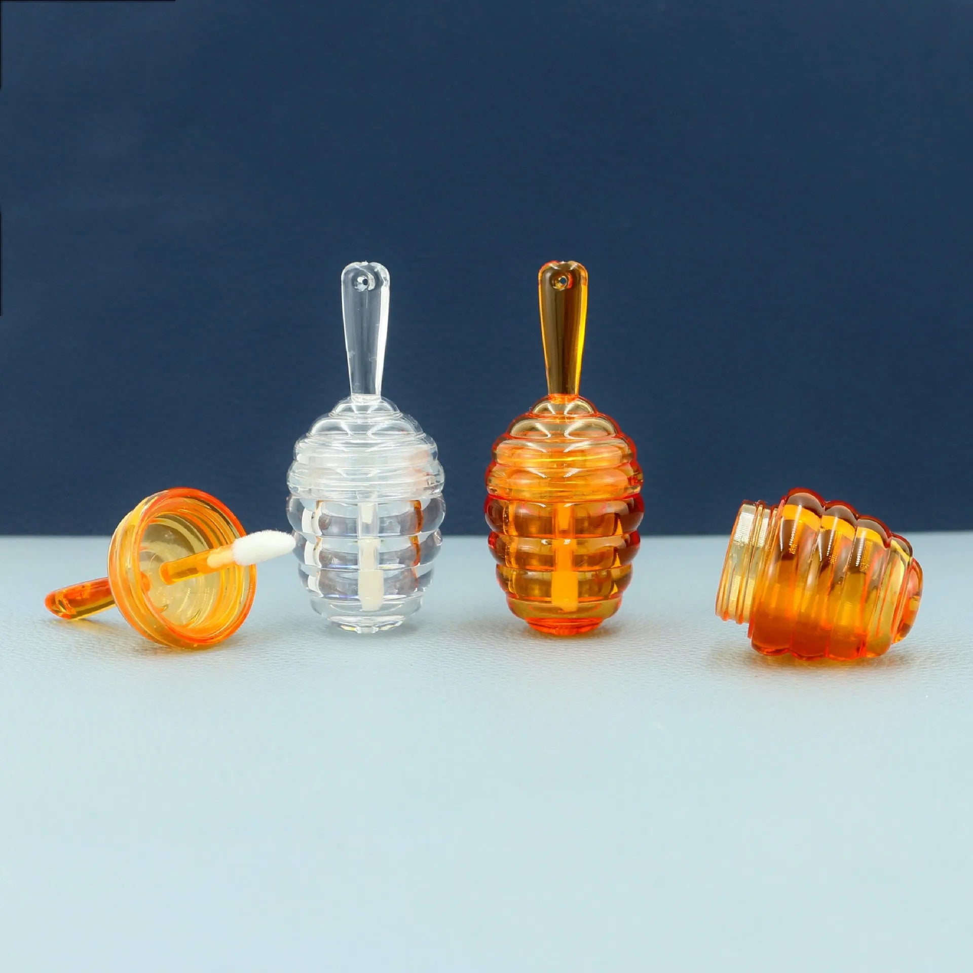 Cosmetic Packaging 5 ml Clear Amber Color Cute Mini Honeycomb Design Lip Gloss Tube