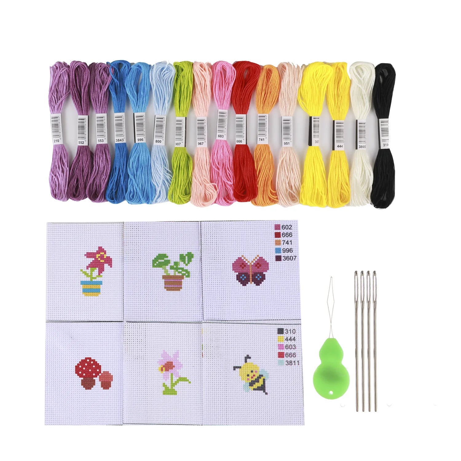 6 Pcs Cross Stitch Kits for Kids 7-13 Needlepoint Starter Kits for Beginners Embroidery Starter Kits for Kids Gift