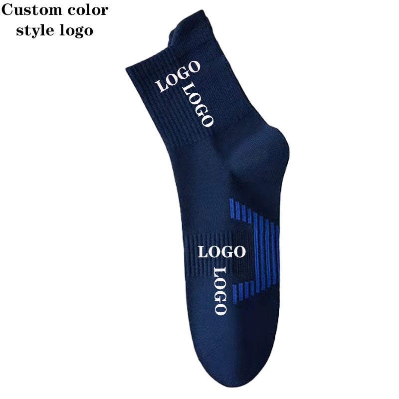 Elite 100% Cotton Basketball Sports Socks Custom Quality Crew for Soccer Running Autumn Crew Socks Breathable Knitted Cuff