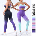 Fashion Tie Dye Elastic Body Sculpting Sleeveless Vest High Waist Hip Lift Yoga Pants Fitness Wear
