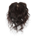Women's Natural Black Wavy Remy Hair Wiglets Silk Base Hair Toppers for Wig Replacement Indian Hair Toppers