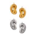 316 L Gold-plated Geometric Quadrilateral Inlaid Natural Stone Earrings Wholesale for Women