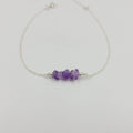 Boho Dainty Gemstone Birthstone Stainless Steel 925 Sterling Silver Chain Anklet Rough Crystal Beads Bracelet