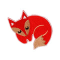 Custom Red Fox Design Heat Press  Badge Embroidery PatchIron on Patch Applique for Clothing