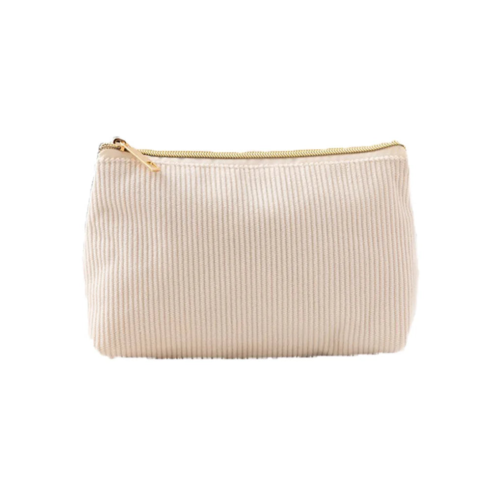 Canvas Zipper Large Capacity Preppy Style Makeup Bag for Women & Teen Girls Christmas Gift