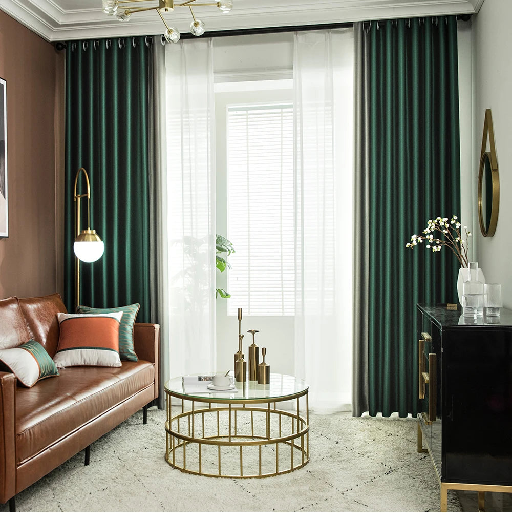 XinLan High Shading Blackout Window Noise Reduction Luxury Top Grommet Curtain for Windows