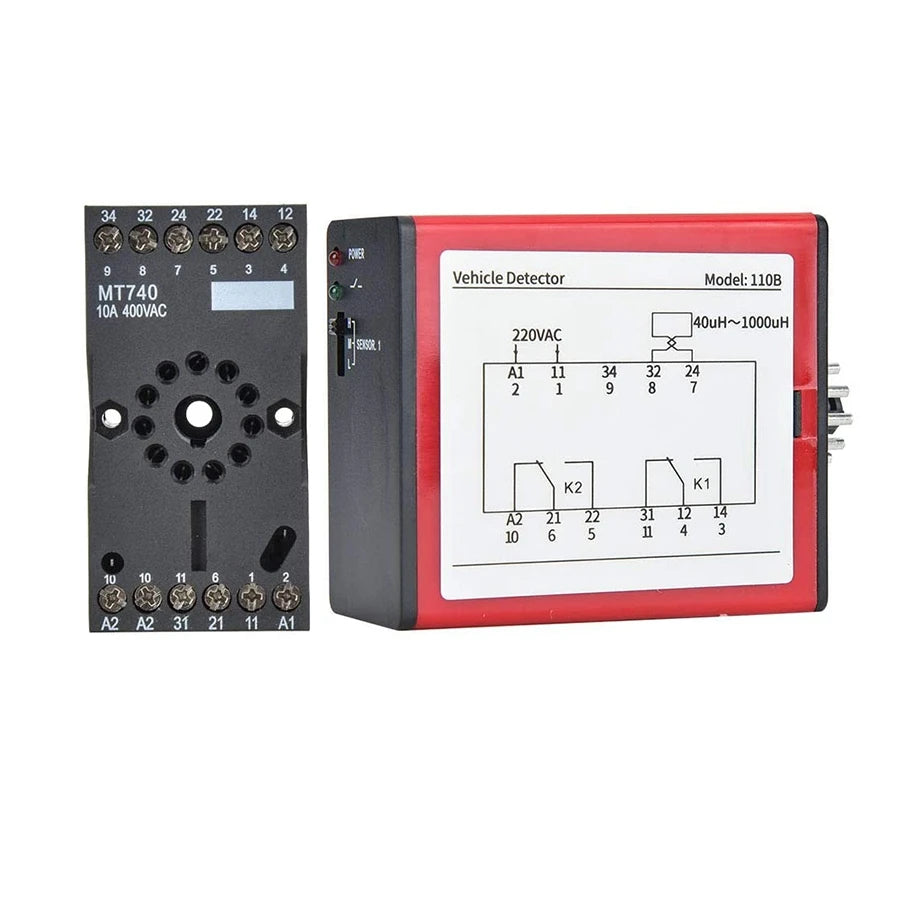 110B Vehicle Detector AC220V Single Channel Inductive Vehicle Loop Detector for Car Parking Lot Access Control