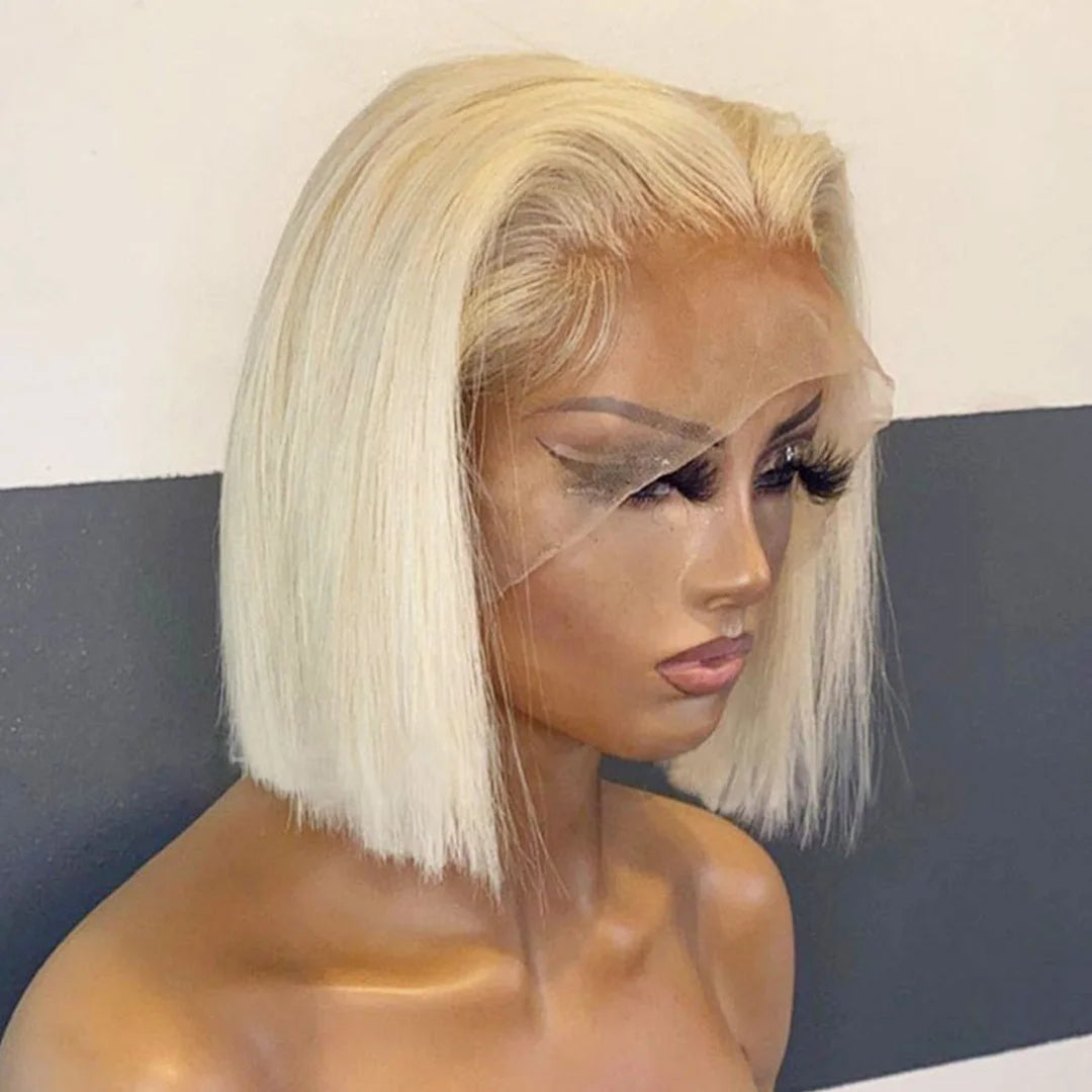 Peruvian 150% Density 613 14 Inch for Women Straight Blonde Colors Bobs 13x1 Wigs T Part Lace Front Bob Human Hair Wigs Wig