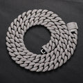 15mm New Arrival Hot Sale High Quality Hip Hop Necklace 5-row Diamond Full Zircon  Cuban Chain Women Mens Necklaces
