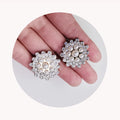 Bulk 100Pcs Pearl Rhinestone Crystal Embellishments Decoration Flatback DIY Craft for Flower Headband Dress Accessory DIY