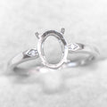 Sterling Silver 5*7/6*8/7*9/8*10/9*11/10*12mm Semi Mount Ring Empty Blank Support S925 Base Without Center Stone for DIY Inlay