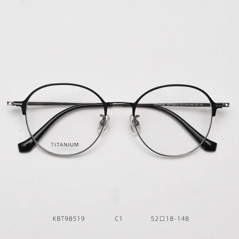 Pure Titanium Eyeglasses Woman Man Irregular Optical Eyewear Myopia Prescription Glasses Anti Blue Light