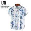 2025 New Wholesale Custom Hawaiian Shirts for Men - Print Short Sleeve Beach Shirts (Breathable Summer Vacation Shirts)