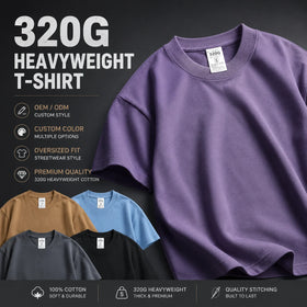 Premium Heavy Cotton Oversize Unisex T-Shirt Custom Logo Print Luxury Plain Blank Tee for Men