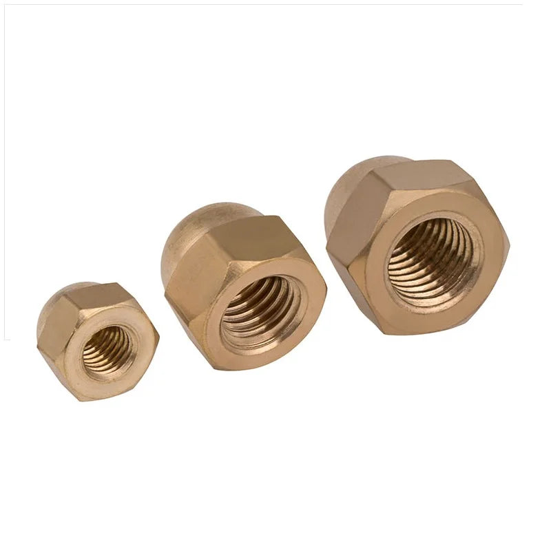 Reliable Quality Plain Copper Brass Bronze Acorn Domed Hex Cap Nut for Rock Bolt DIN1587