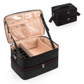 For Relavel Manicure Set Organizer with LED Nail Lamp Zipper Closure Holds 56 Bottles Vanity Bag for Nail Polish Storage
