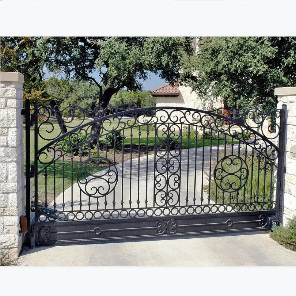 Curved Sliding Gate Painting Hebei for Backyard Courtyard Garden