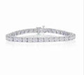 Starsgem 6 Inches 14K White Gold Tennis Style 4mm Round Moissanites Bracelet