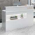 Retail Convenience Store White Cashier Counter Reception Desk MDF Checkout Counter for Boutique Shop