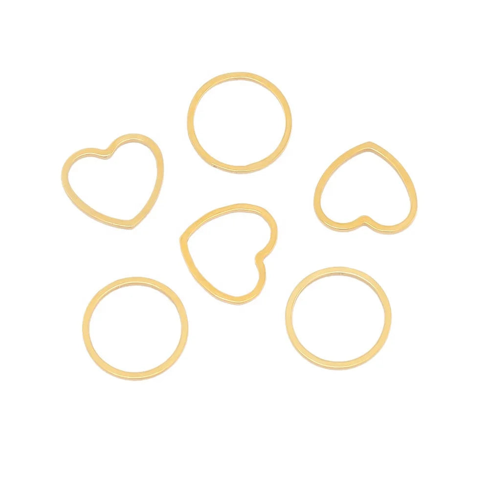 12mm Heart Shaped Stainless Steel Bracelet Connectors Earrings Findings Jewelry Making Accessories Components