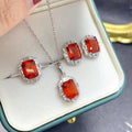 New Design Korean 925 Sterling Silver 18k Gold Plated Natural Garnet Mix Wholesale Vintage Jewelry Set for Women