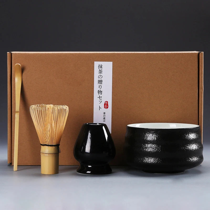 Matcha Tea Set Kit Gift Box Bamboo Matcha Whisk Holder Spoon Bowl