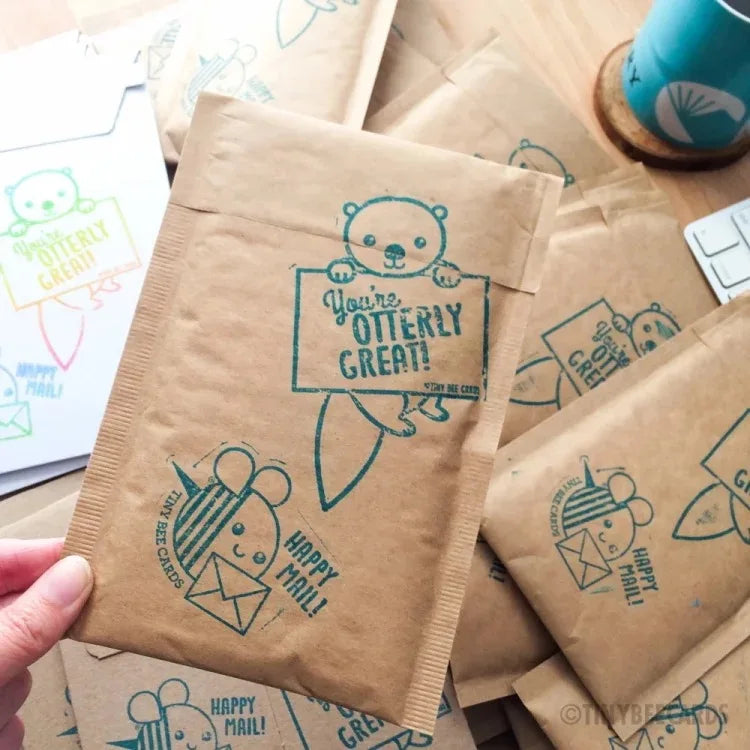 Compostable Personalised Paper Kraft Bubble Mailer Padded Envelopes With Logo Printing
