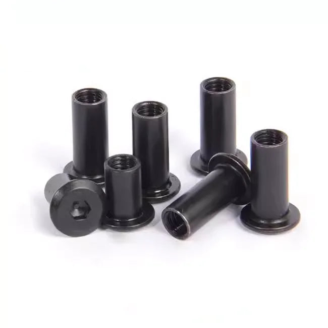 Fastener Wholesales Allen Female Bolt Screw Hexagon Socket Head Barrel Nut Black Stainless Steel Flat Head Insert Sleeve Nut