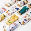 Cute Animal Six Folding Flat Handle Umbrella with Uv Protection Portable Compact Customized Umbrella