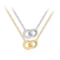 Fashion Minimalist Jewelry 925 Sterling Silver Double Round Rings Necklace Two Circles Circle Gold Plated Necklaces for Women