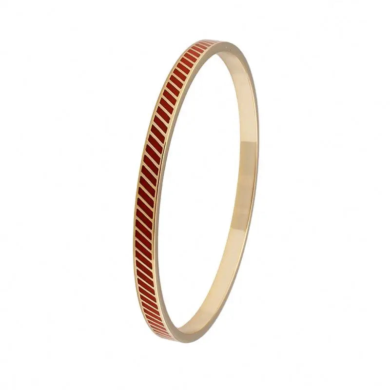 SY Fashion Stainless Steel Enamel Pure Color Styles Gold Bangle Bracelet Women Accessories Jewelry Gift