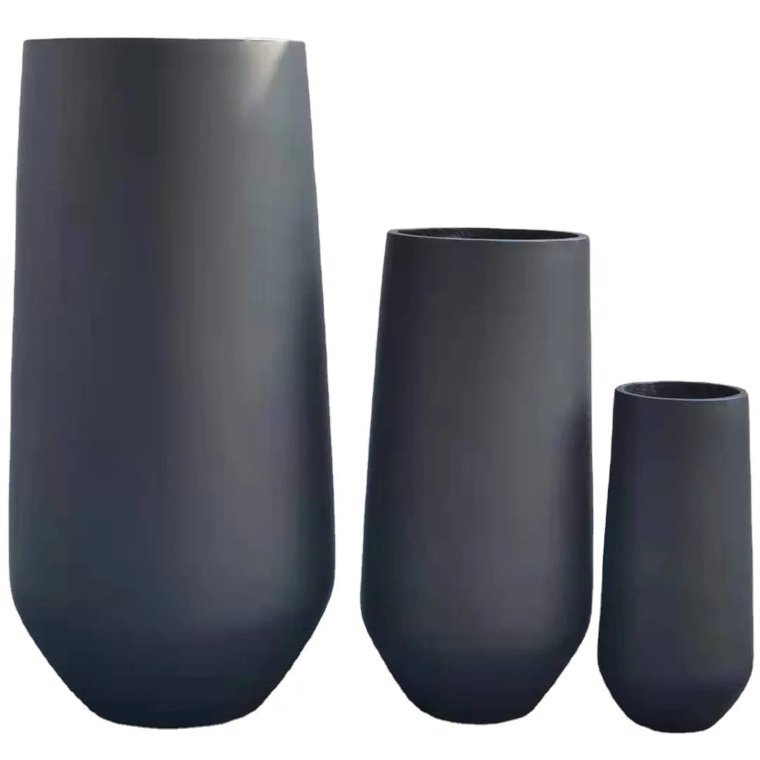 Tall Round Fiberclay Handmade Flowerpots with Minimalist/Modern Design for Home and Garden Decoration From Chinese Suppliers