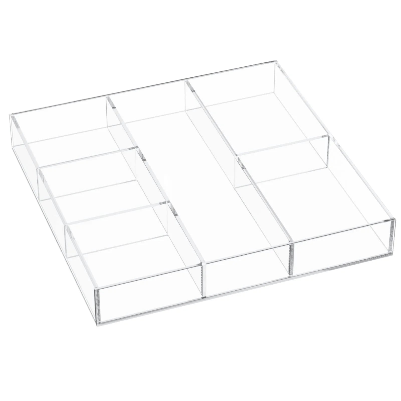 Modern Clear Acrylic Customized Lightweight Display Tray Easy Assembly Adjustable Dividers Multi Compartment for Jewelry