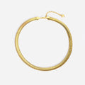 8mm Chunky IP 18K Gold Plated Stainless Steel Choker Necklace Soft Herringbone Snake Chain Necklace for Women