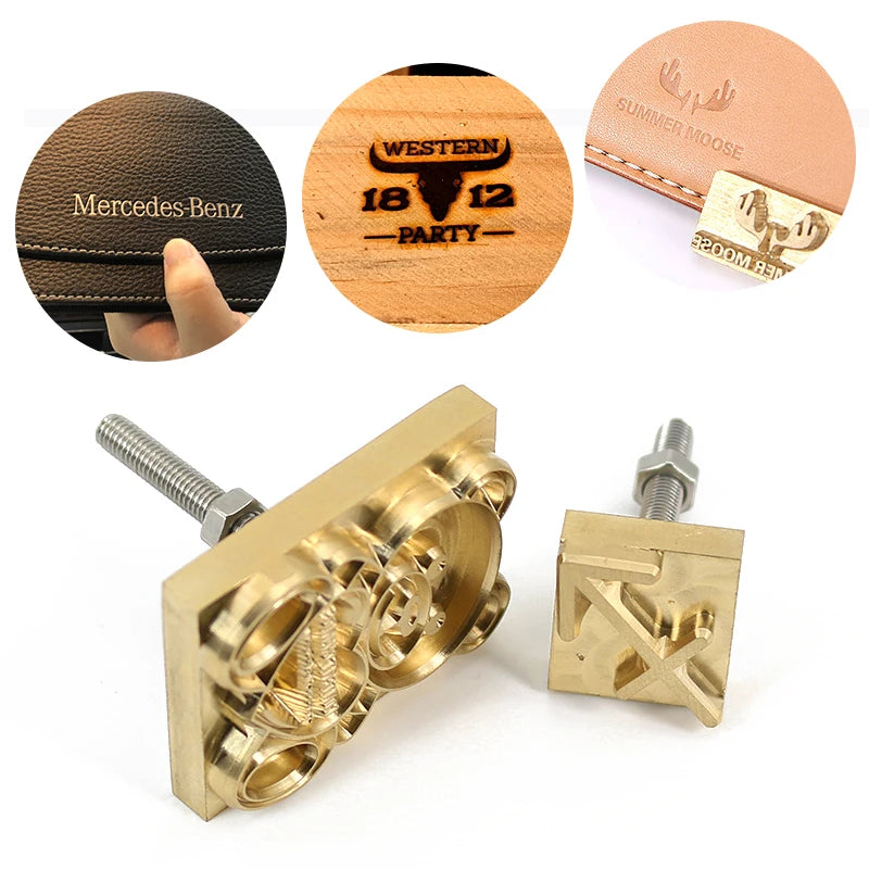 Brass Custom Logo Leather Hot Foil Embossing Dies Stamping Digital Alphabet Stamp Personalized Name DIY Mould Notebook