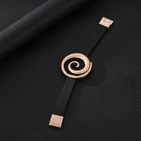 TongLing Italy Zinc Alloy Bracelet Magnetic Clasp Handmade PU Leather Bracelet for Party Gift