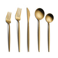 Hot Selling Eco-Friendly Luxury 304 Portuguese Gold Matte Stainless Steel 20-Piece Cutlery Set for Wedding and Home Use