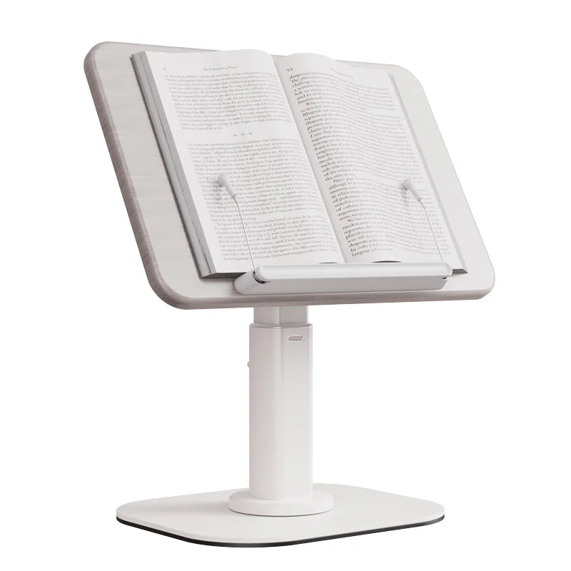 Desk Recipe Cook Book Holder Height Adjustable Metal Wooden Kids Reading Stand for Laptop Book