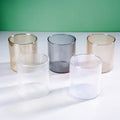 Simple Style 300ML Vertical Stripe Color Single Layer Glass Cup for Drinking
