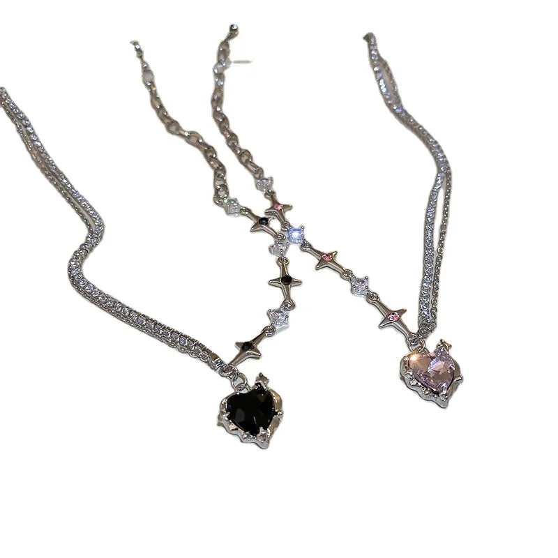 DAIHE 2024 New Fashion Jewelry Unique Design Stainless Steel Heart Pendant Y2k Necklace for Women