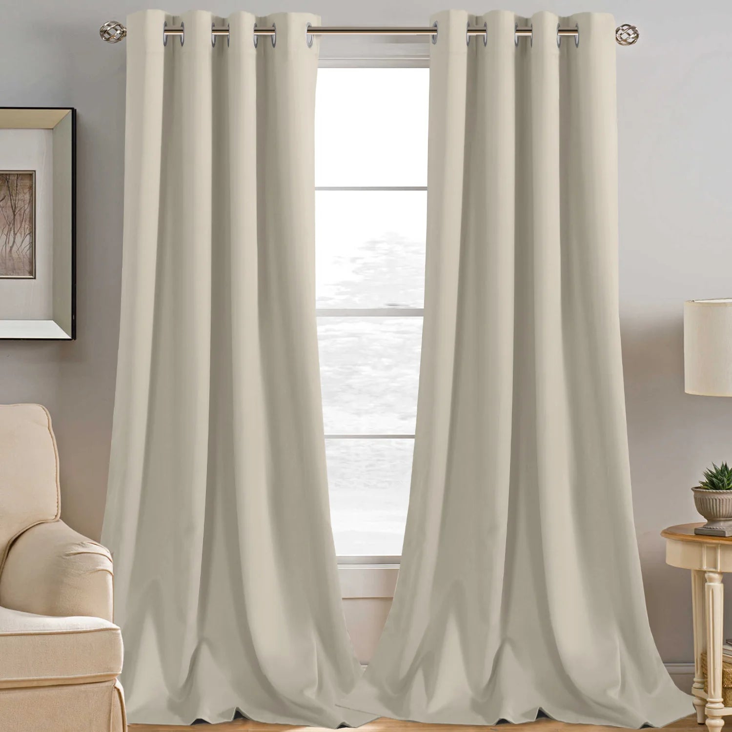 100% Blackout Thermal Insulated Curtains 96 Inches Long Blackout Full Light Shading for Living Room Bedroom Black Valances