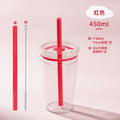 Single-Wall Tritan Tumbler 450ml with Straw and Lid for Beverage Transparency