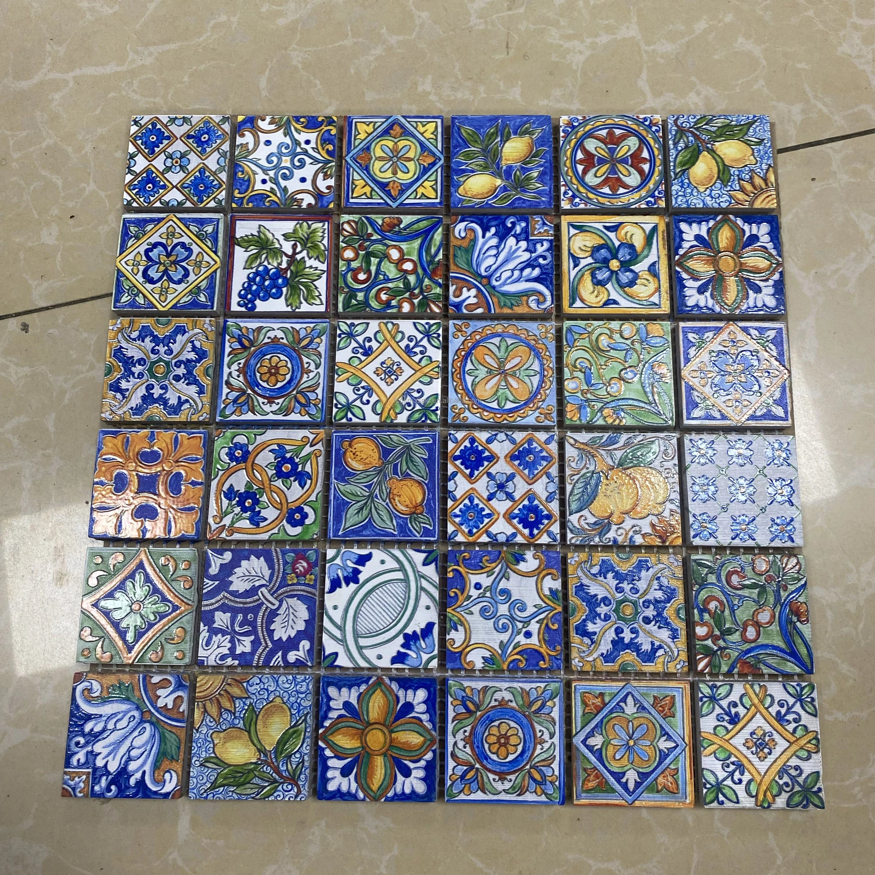 Inkjet Printing Morroco Pattern Stone Marble Wall Floor Mosaic Tile
