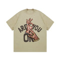 EU US Street Wear Girlfriend Fashion Vintage T-shirt 250g Heavy Cotton Short Sleeve T-shirt Loose Trendy Street Tee Shirt
