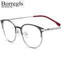 Borregls Alloy Glasses Frame Women 2025 New Brand Design Vintage Round Eyeglasses Men Retro Optical Screwless Eyewear 1988